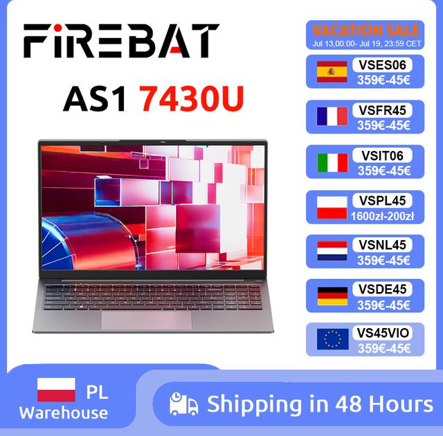 Firebat AS1 Notebook mit AMD Ryzen 5 7430U, 15,6 Zoll Display, 16GB DDR4 RAM und 512GB SSD - Bild 1