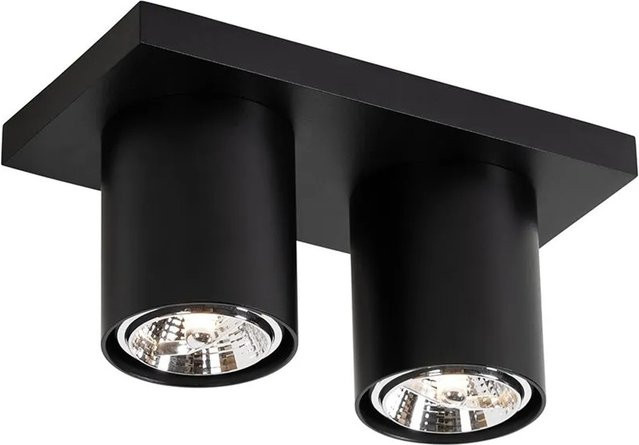 QAZQA Moderner Deckenstrahler Tubo in Schwarz aus Aluminium, 2-flammig, dimmbar, GU10 - Bild 1