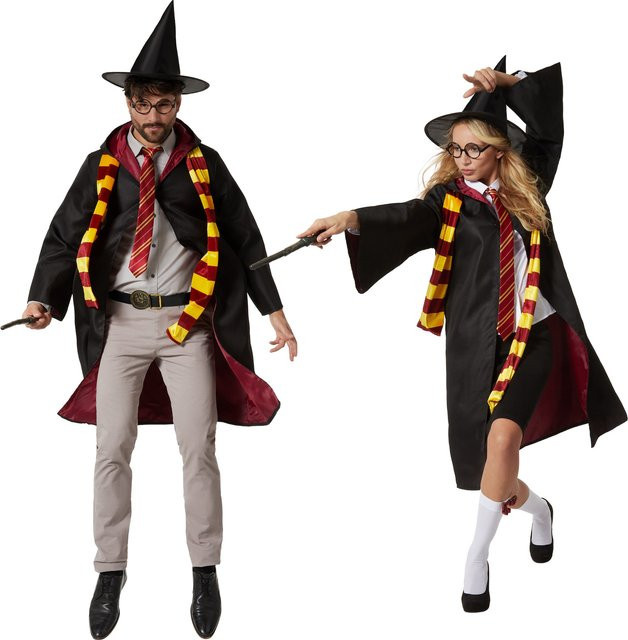 tectake Unisexkostüm Zauberlehrling, Fantasy, Schwarz - Bild 1
