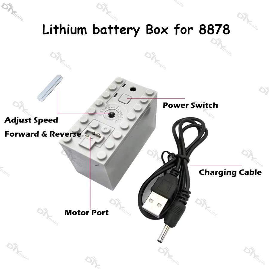 Wiederaufladbare Lithium-Batteriebox 7,4V von Wishiot für MOC Bausteine und Power Functions Zubehör - Bild 2
