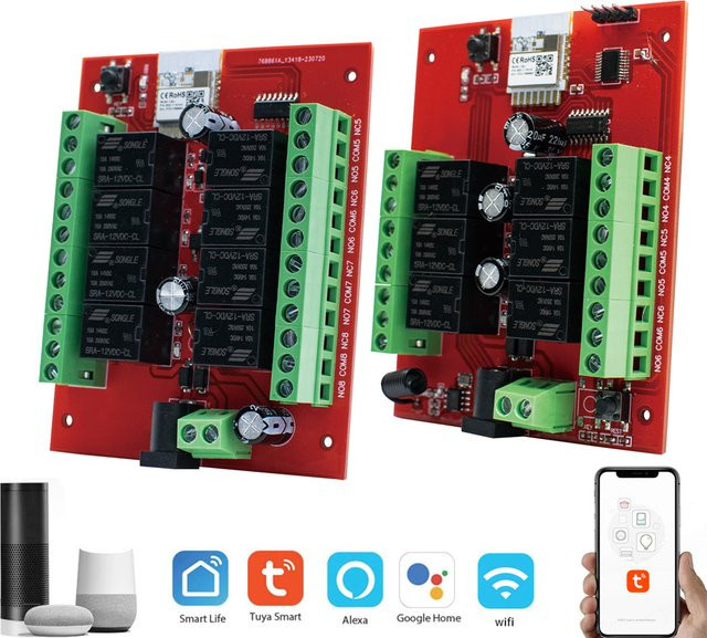 Tuya Drahtloses Schalter Modul mit Wifi Relais Controller für deine Smart Home Automation, Rot - Bild 1
