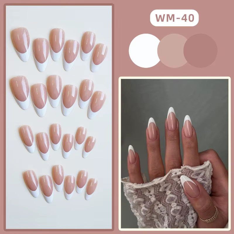 Stylebon Kunstnägel, Mandelförmig, French Design, Glänzend, Damen - Bild 2