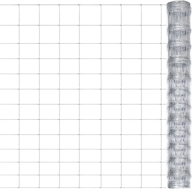 vidaXL Gartenzaun aus verzinktem Stahl in Silber, B: 50 m, H: 1,25 m - Bild 1