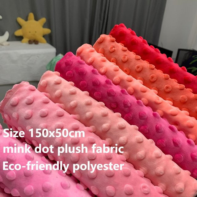 Sewbato Nerz-Punkt-Plüschstoff als Meterware, superweicher Blasensamt in Breite: 150 cm, Tiefe: 50 cm - Bild 1