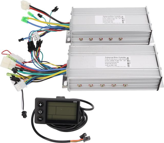 Aimo Elektrischer Fahrrad Controller mit LCD Display und bürstenlosem Motor für 36V/48V 1000W in Grau - Bild 1