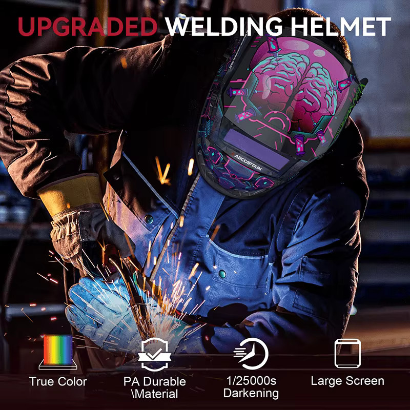 ARCCAPTAIN Schweißhelm mit automatischer Verdunkelung und 4 Lichtbogensensoren in Multicolour - Bild 2