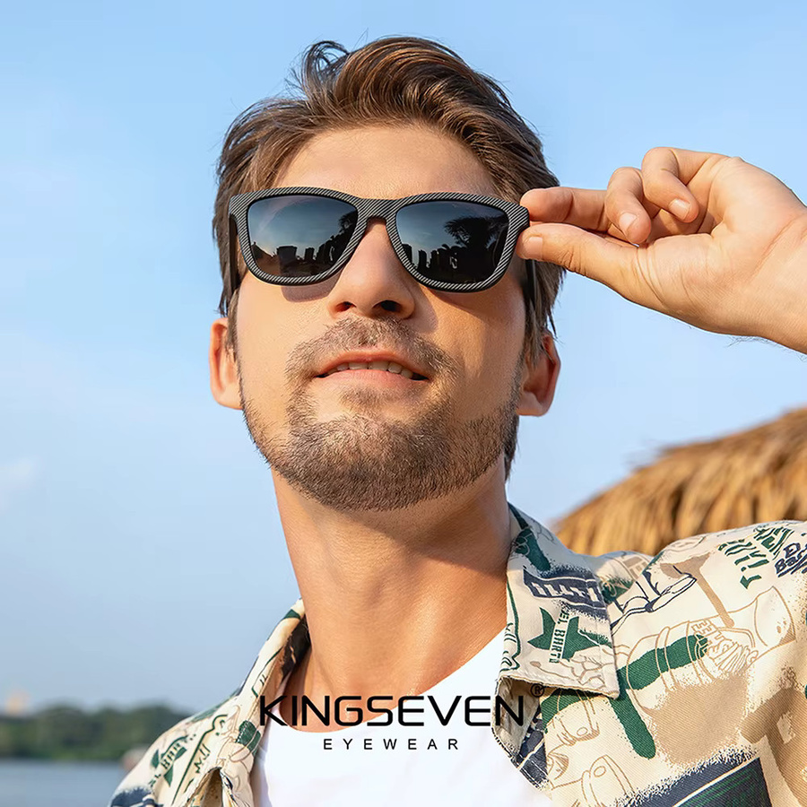 KINGSEVEN Sonnenbrille, Square, Vollrand, TR90, Schwarz, Unisex, polarisiert - Bild 2