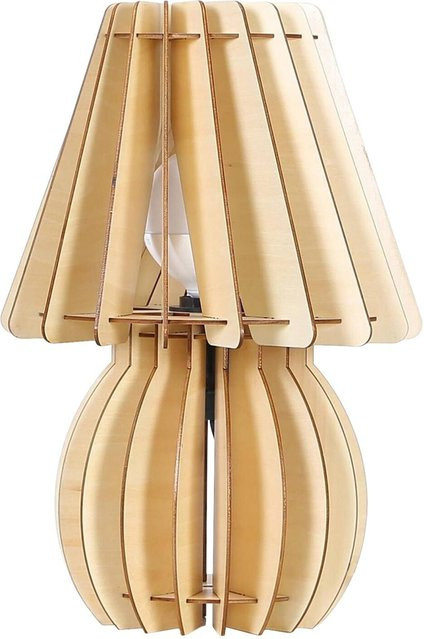 Kayoom Tischleuchte Gino aus Holz und Metall in Anthrazit, B/H/T: 26 x 40 x 26 cm - Bild 1
