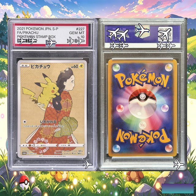 Bandai Pokémon Pikachu Stempelbox S-P Promo Custom Art Card, ab 14 Jahren - Bild 1