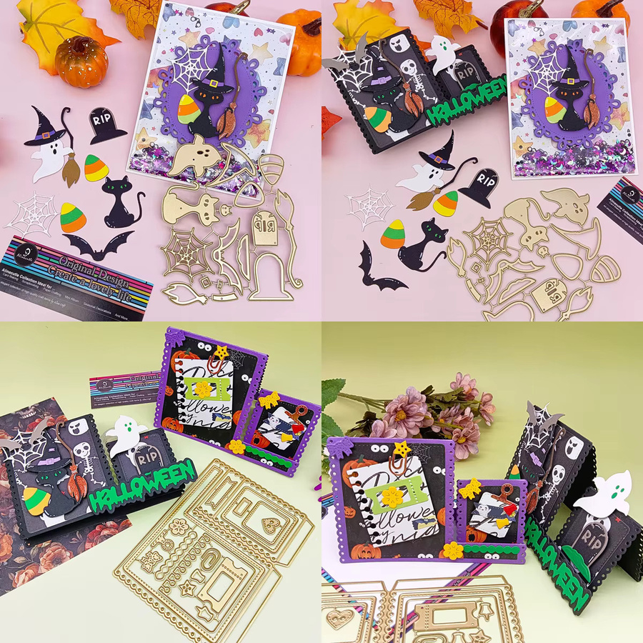 Alinacutle Metall-Stanzformen Geister-Katzen für Halloween und Weihnachten zum Basteln von Karten und DIY-Papierhandwerk - Bild 4
