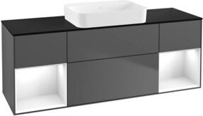 V&B Waschtischunterschrank Finion Wandbeleuchtung in Anthrazit, B/T/H: 160 x 60,3 x 50,1 cm - Bild 1