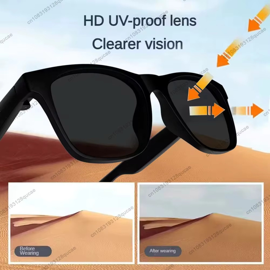 Ola Esporte Smart Bluetooth Sonnenbrille mit Sprachanruf-Steuerung und Musikfunktion, UV-polarisiert, Schwarz - Bild 2