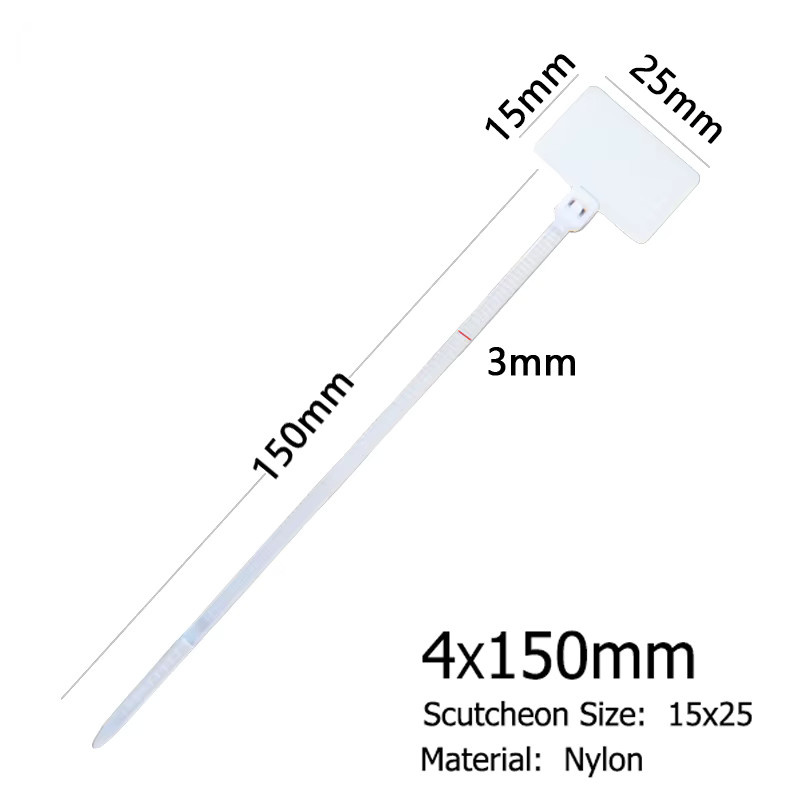 Easy Mark Nylon-Kabelbinder mit Etiketten zur Kabelkennzeichnung, 50 Stück, Mehrfarbig, B/T/H: 4 x 4 x 150 mm - Bild 2