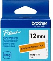 Brother Schriftband Btag-T31 in Orange und Schwarz für P-Touch N10, N20 und N25BT - Bild 1