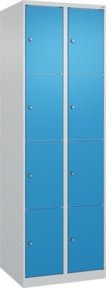 C+P Schließfachschrank Classic PLUS mit 2 Abteilen in Lichtgrau und Lichtblau, H x B x T: 185 x 60 x 50 cm - Bild 1