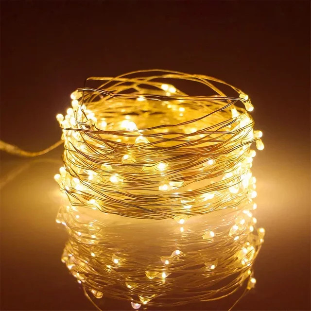 Acosh Neon batteriebetriebene Lichterkette in Warmweiß für die Weihnachtsdekoration, 10 m Länge - Bild 1