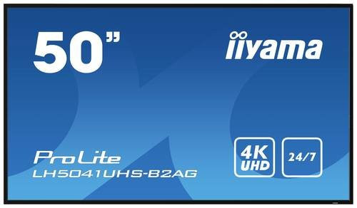 Iiyama ProLite LH5041UHS-B2AG Digital Signage Display in Schwarz mit 50 Zoll Diagonale, 4K UHD Auflösung und 24/7 Betriebsbereitschaft - Bild 1
