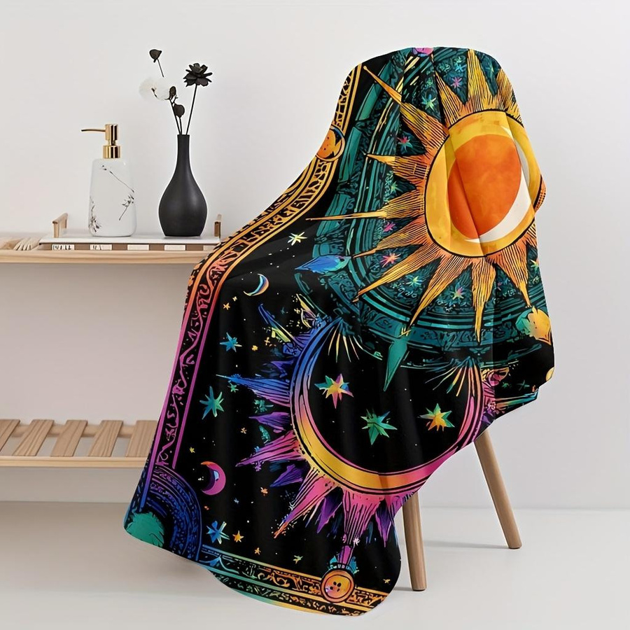 Dalangpa Strandtuch Bohemian Sonne, Mond & Sternenhimmel aus Mikrofaser, multicolor, Breite: 30 cm, Höhe: 60 cm - Bild 3
