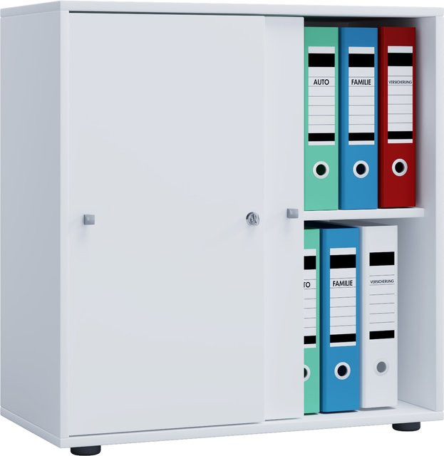 VCM Aktenschrank Lona mit Schiebetüren und 2 Fächern aus Metall für dein Büro - Bild 1