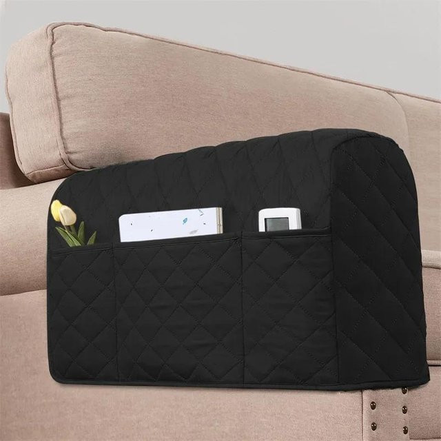 Yiran Furniture Armlehnenbezüge Set aus Polyester in Schwarz mit Aufbewahrungstasche und rutschfestem Rundumschutz für dein Sofa - Bild 1