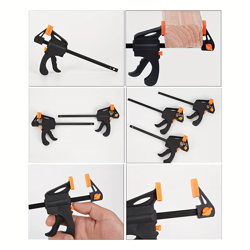 Schnellspann-F-Klemme Einhand-Auslöseklemme für Holzbearbeitung und DIY-Tischlerei in Orange - Bild 6