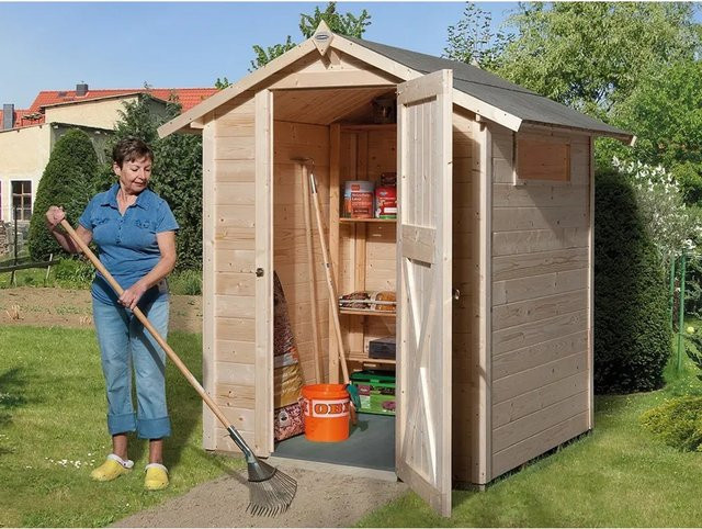OBI Outdoor Living Holz-Gartenhaus mit Satteldach in Braun, B/T/H: 152 x 171 x 208 cm - Bild 1