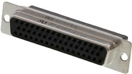 Molex D-SUB Stecker 50-polig in Schwarz und Silber zum Crimpen - Bild 1