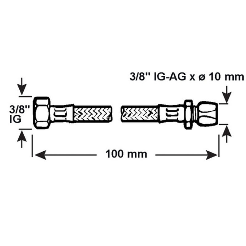 Cornat Verbindungsschlauch aus Edelstahl in Silber mit einer maximalen Belastbarkeit von 10 bar - Bild 2