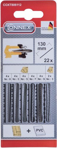 Connex Maschinenlaubsägeblätter für Holz und Kunststoff, silberfarben, Länge: 13 cm - Bild 1