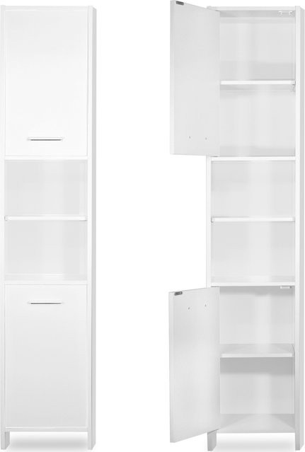 Deuba Badezimmerschrank in Weiß mit verstellbaren Ablageböden, H x B x T: 185 x 30 x 30 cm - Bild 1