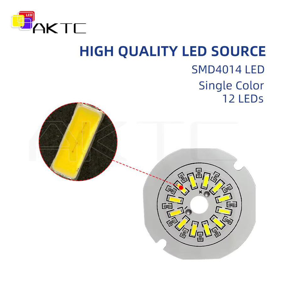 Ankatec 5 Stück LED-Lichtplatine rund, SMD4014 Aluminium-Quellenpanel, 5 V 3 W, Farbe: Weiß - Bild 2