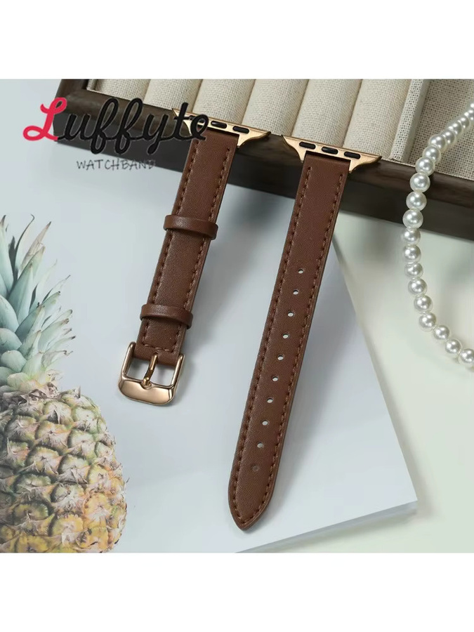 luffyte Uhrenarmband Leder, Unisex, Gold - Bild 3