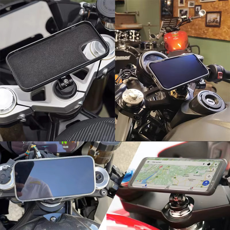 Sungukun Motorrad Handyhalterung für den Vorbau mit stoßfester Hülle und Schnellverriegelung, Schwarz - Bild 3