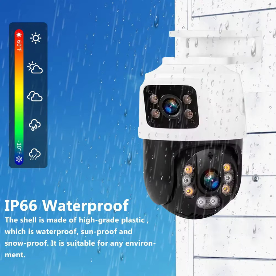 NINIVISION 4K 8MP ICSee Dual Lens POE PTZ IP Kamera mit Zwei-Wege-Audio, Menschlicher Erkennung und Nachtsicht in Weiß - Bild 6