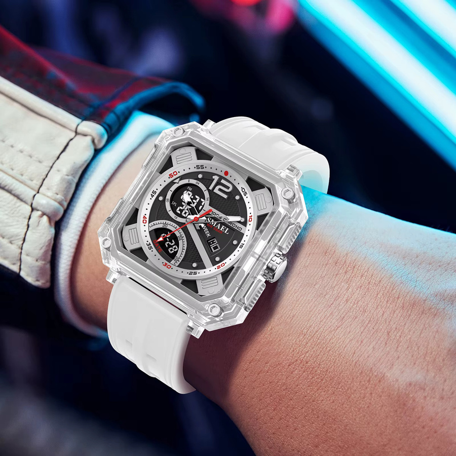 SMAEL Digitaluhr, Herren, Schwarz, Kunststoff, Silikon, 5 ATM - Bild 1