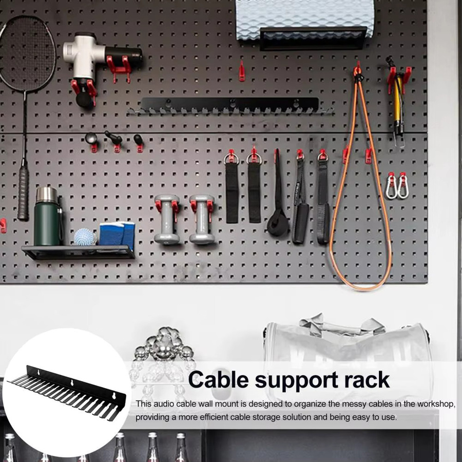 Wandmontierbare Metall-Audiokabel-Wandhalterung für Kabelmanagement in Schwarz - Bild 4