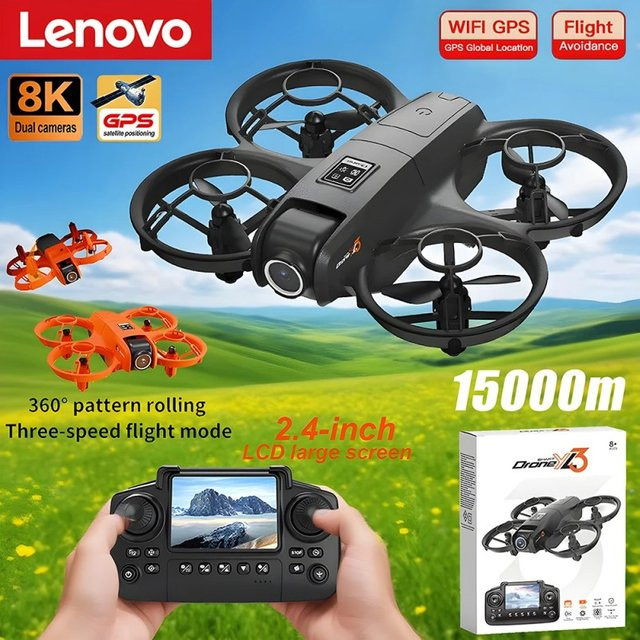 Lenovo VIVO YL3 GPS-Drohne in Schwarz mit 8K Professional HD 360 Grad Weitwinkel-Doppelkamera, 5G WIFI und bürstenlosem Motor inklusive intelligenter Hindernisvermeidung - Bild 1