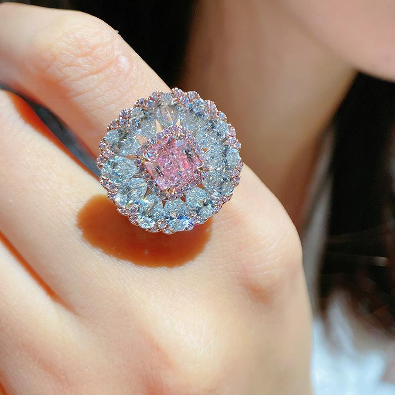 Verlobungsring 925 Silber, Rosa Zirkonia, Damen - Bild 2