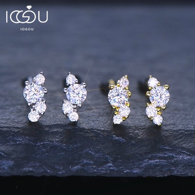 Iogou Ohrstecker, 925 Silber, Moissanite, Damen - Bild 1