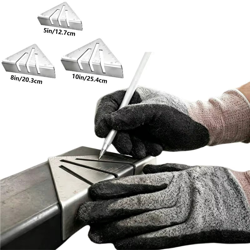 eelhoe Multi-Winkel-Gehrungs-Winkellineal in Silber für Holz- und Metallbearbeitung mit 22,5, 45 und 90 Grad Markierungswerkzeug - Bild 2