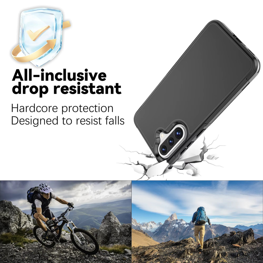 Robuste Rüstung Handyhülle für Samsung Galaxy A56 A36 A26 A16 A06 A55 A35 A25 A15 A05S in Schwarz mit stoßfestem Hautgefühl und Drop Protect Cover - Bild 3
