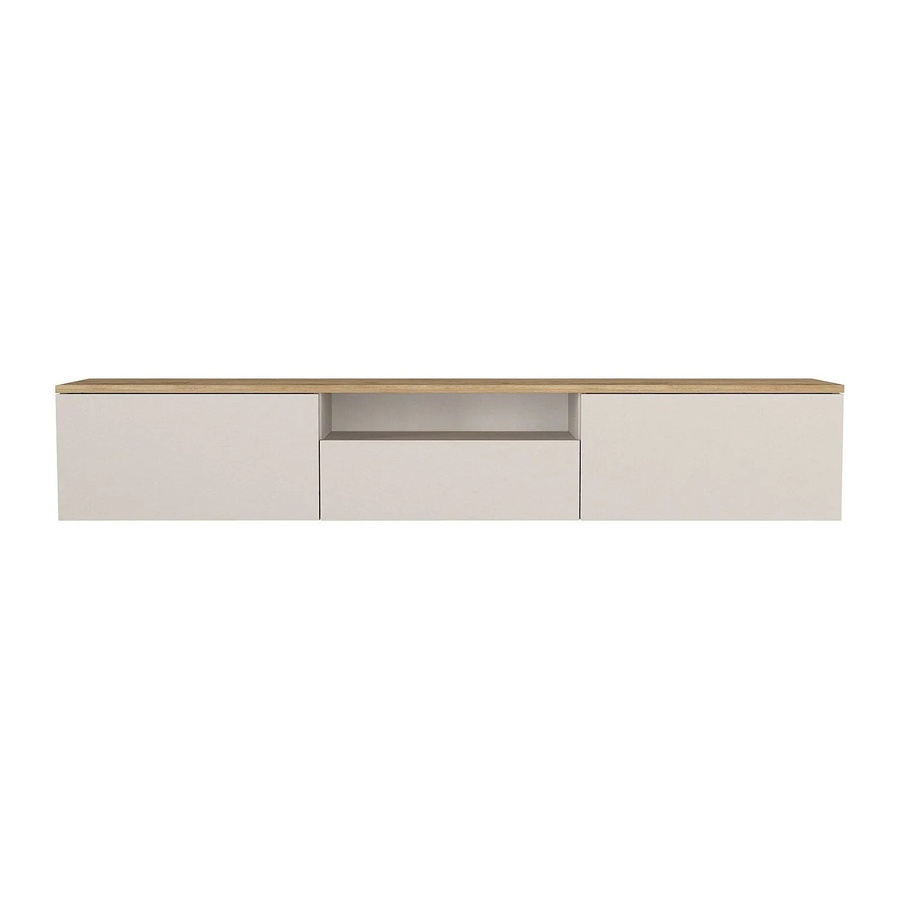 Vente-unique TV-Hängeschrank Lotula in Beige Natur, modern und wandmontiert, Breite: 180 cm - Bild 2