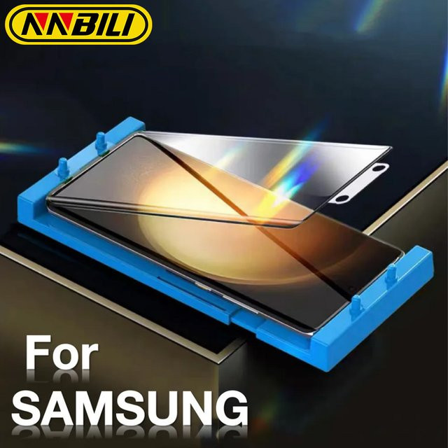 NNBILI 3-teiliges Keramik-Hydrogel-Displayschutzfolie Set für Samsung Galaxy S25 S26 Ultra S24 S23 S22 S21 S20 S10 S9 S8+ inklusive Installationsset in Transparent - Bild 1