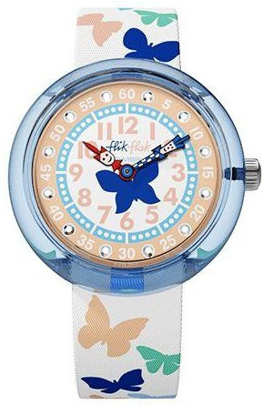 Swatch Kinderuhr, Quarz, Kunststoffgehäuse, 31,85 mm, Weiß, Stoffarmband - Bild 1