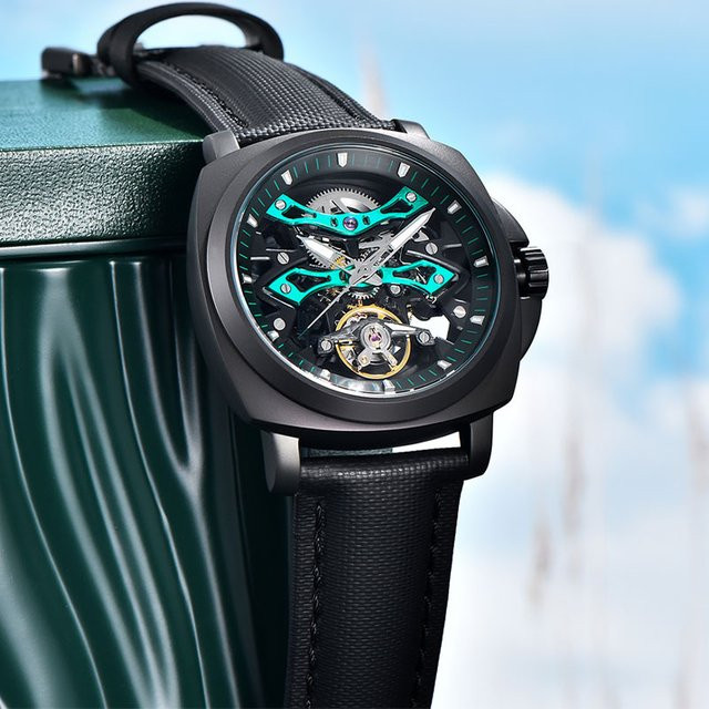 PAGANI DESIGN Armbanduhr, Automatik, Skeleton, 40 mm, Herren, Black green - Bild 1