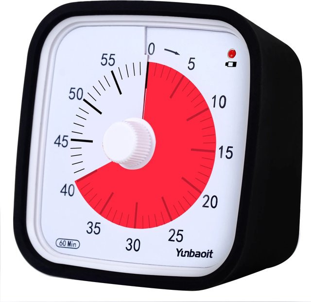 Yunbaoit VT01 Visual Timer mit Schutzhülle, leiser 60-Minuten-Countdown-Timer für Kinder, Blau - Bild 1