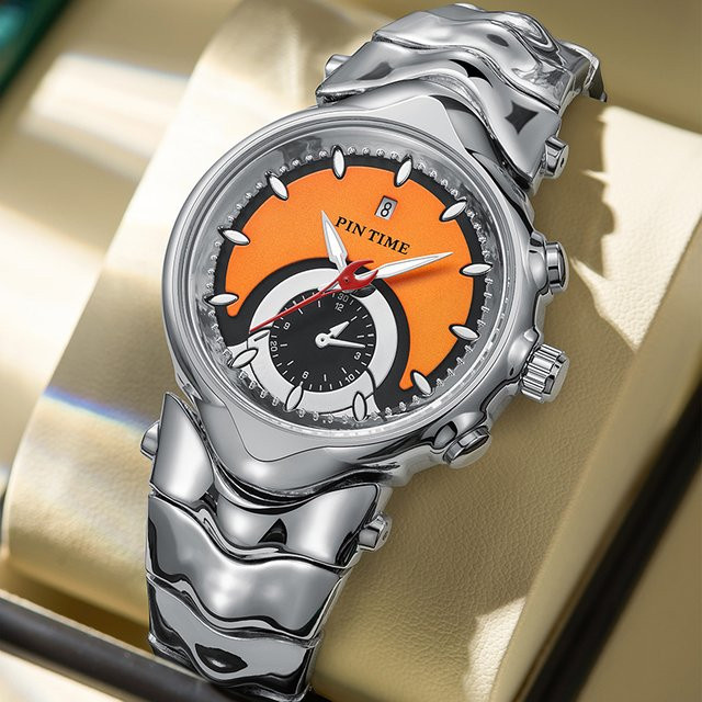 PINTIME Armbanduhr Edelstahl, Quarz, Silber, Herren - Bild 1