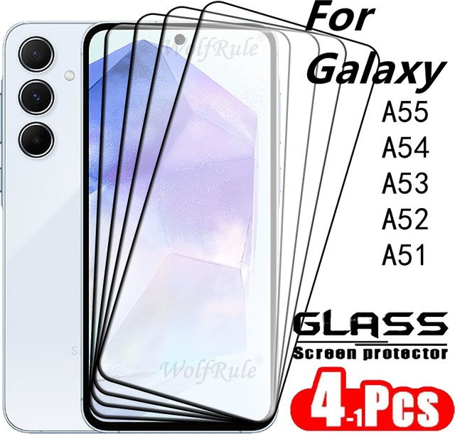Samsung Galaxy A55 A54 A53 A52 Vollabdeckung Panzerglas Display Schutz Transparent 9H Härte - Bild 1