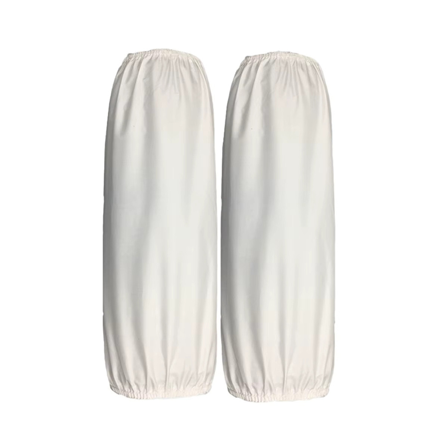 Wasserdichte und ölbeständige Armschutz-Überzieher aus verstärktem PVC und Polyester in Weiß und Beige - Bild 2