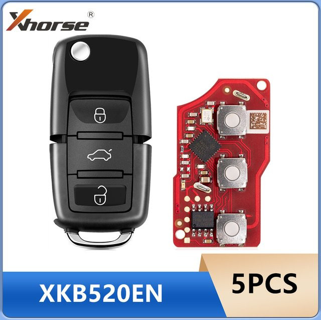 Xhorse XKB520EN Zweite Generation Kabelgebundener Fernschlüssel für Volkswagen B5 in Schwarz - Bild 1